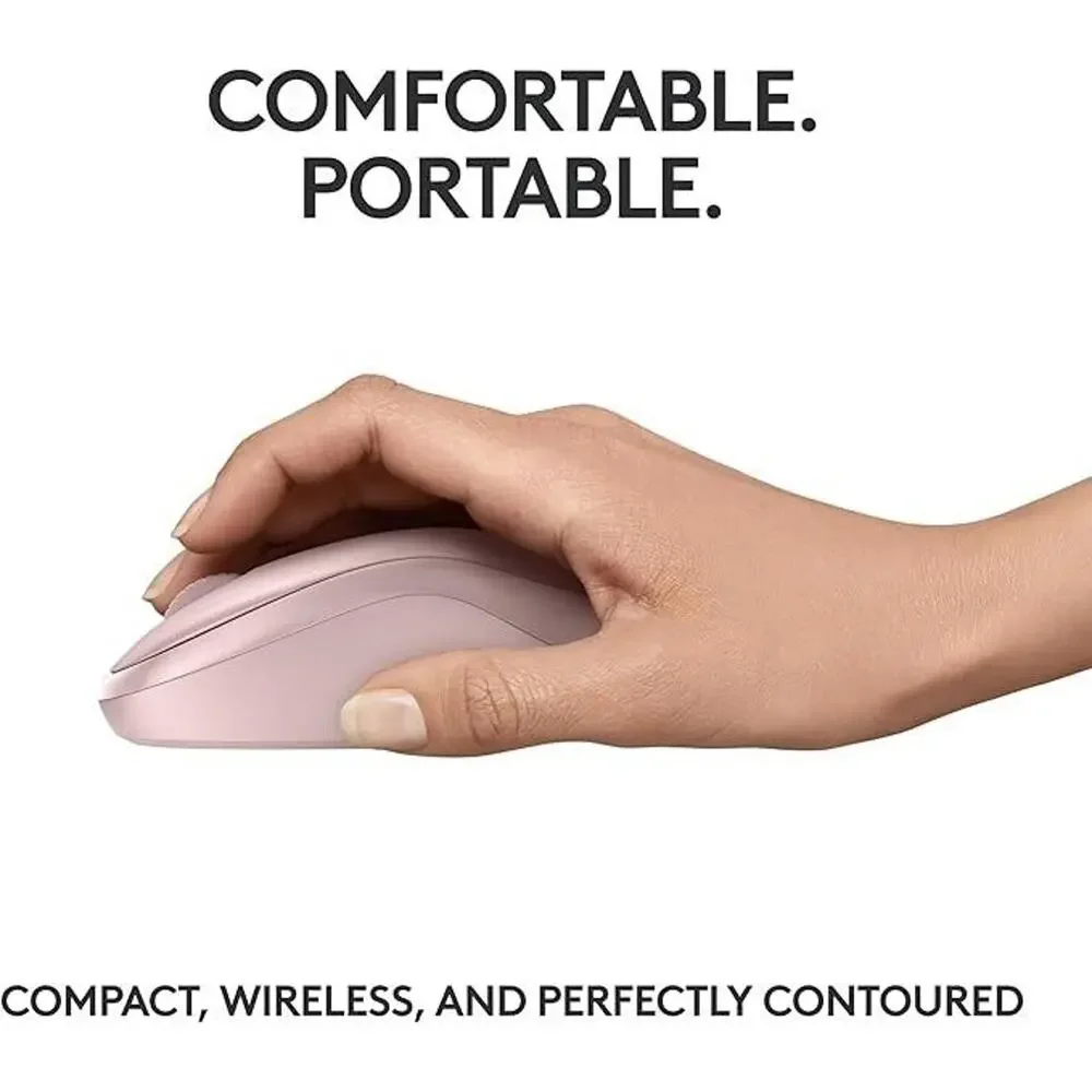 Logitech M240 Silent Bluetooth Mouse - Pink - Wireless, Compact, Portable